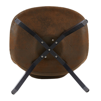 TULIP Dining Chair with Black Beech Legs and Suede Texture-Brown