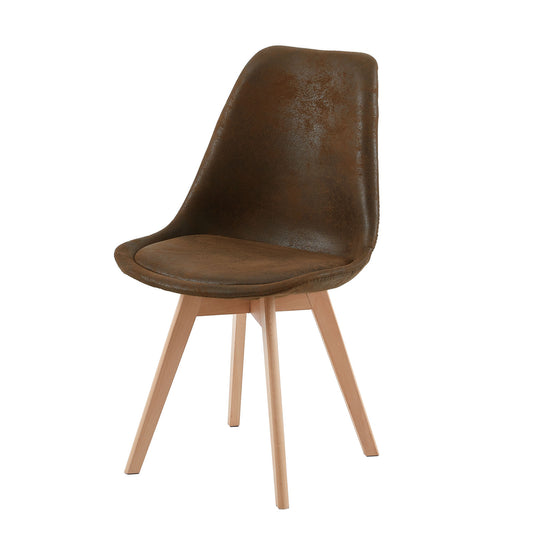 TULIP Dining Chair with SUEDE-Brown