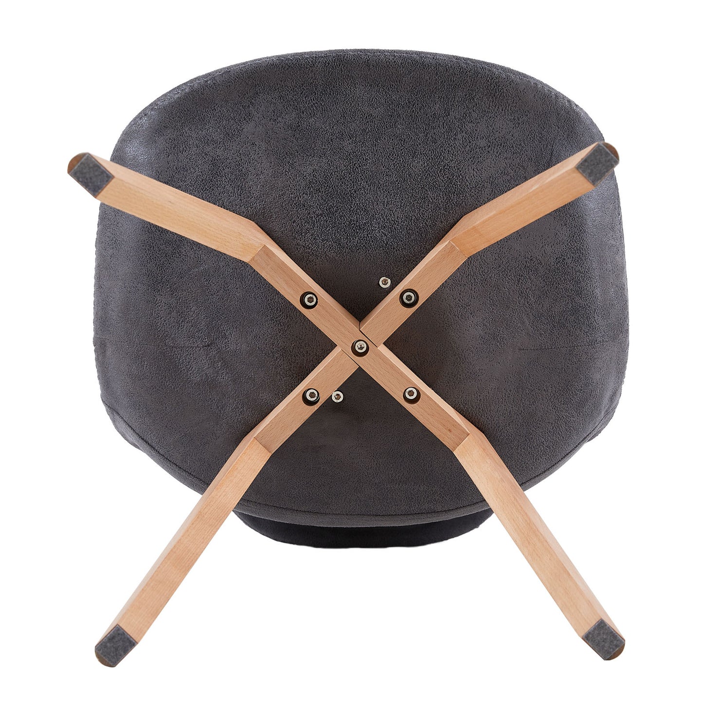 TULIP Dining Chair with SUEDE-Dark Gray
