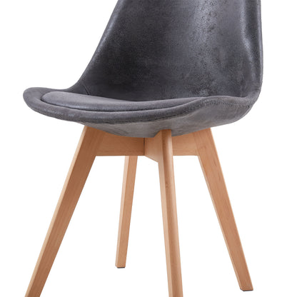 TULIP Dining Chair with SUEDE-Dark Gray