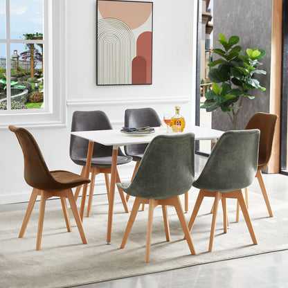 TULIP Dining Chair with SUEDE-Dark Gray