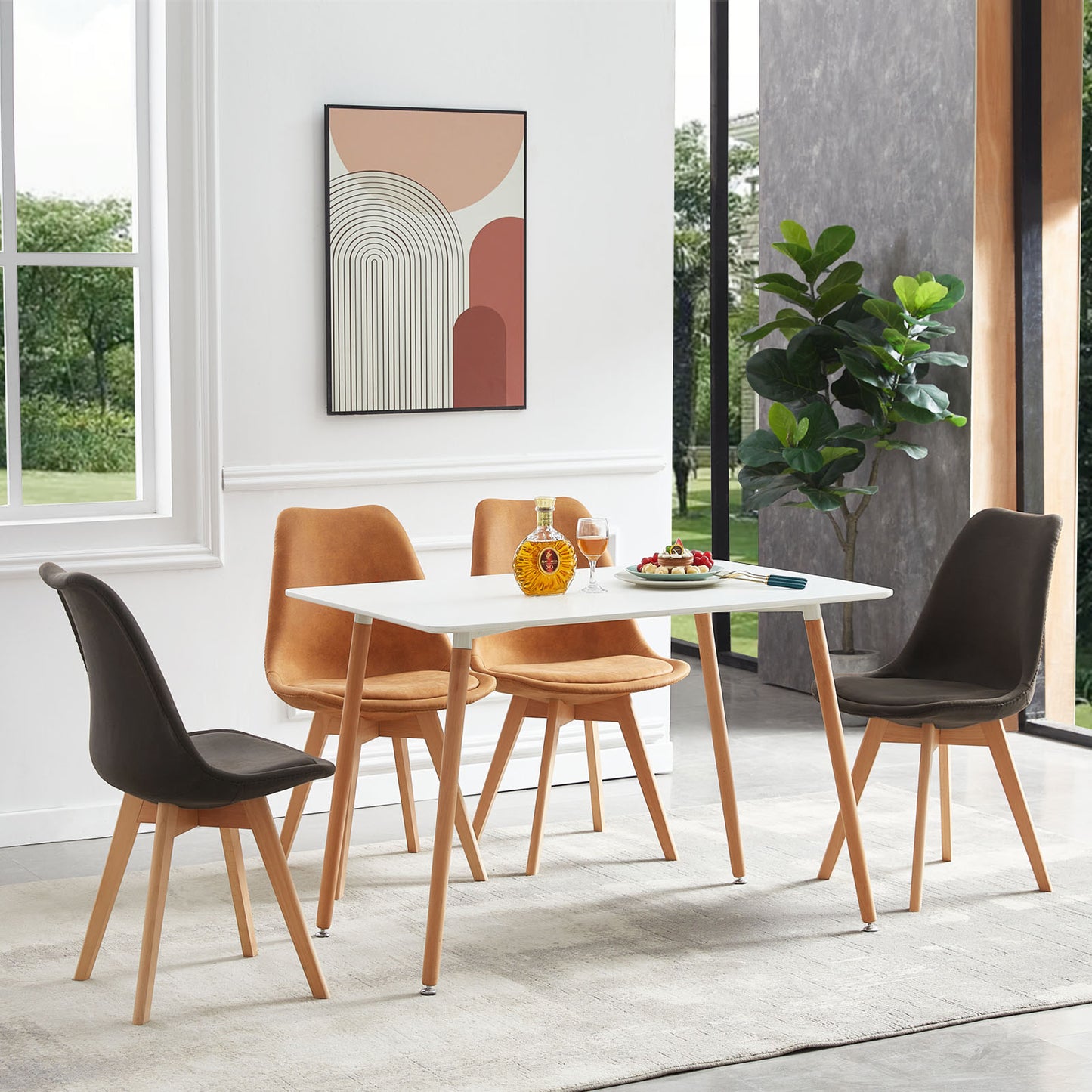 TULIP Dining Chair with Tech cloth-Dark Gray