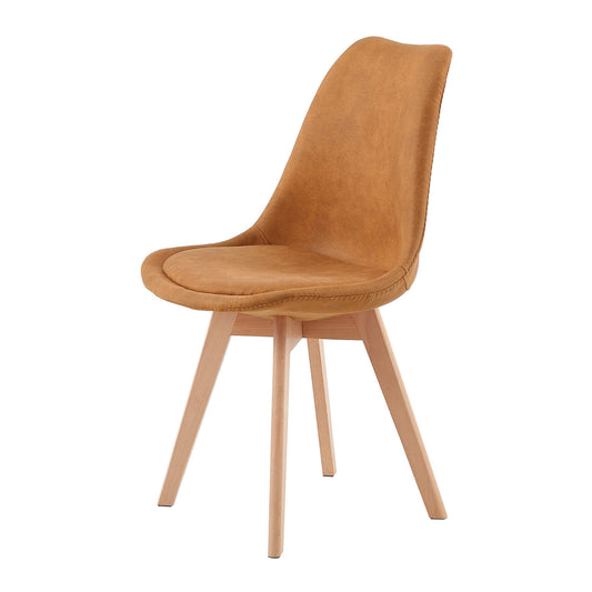 TULIP Dining Chair with Tech cloth-Light Brown