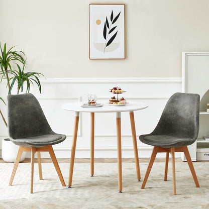 TULIP Dining Chair with SUEDE-Light Gray