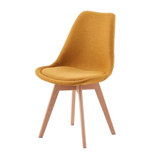 TULIP Dining Chair with Linen-Yellow