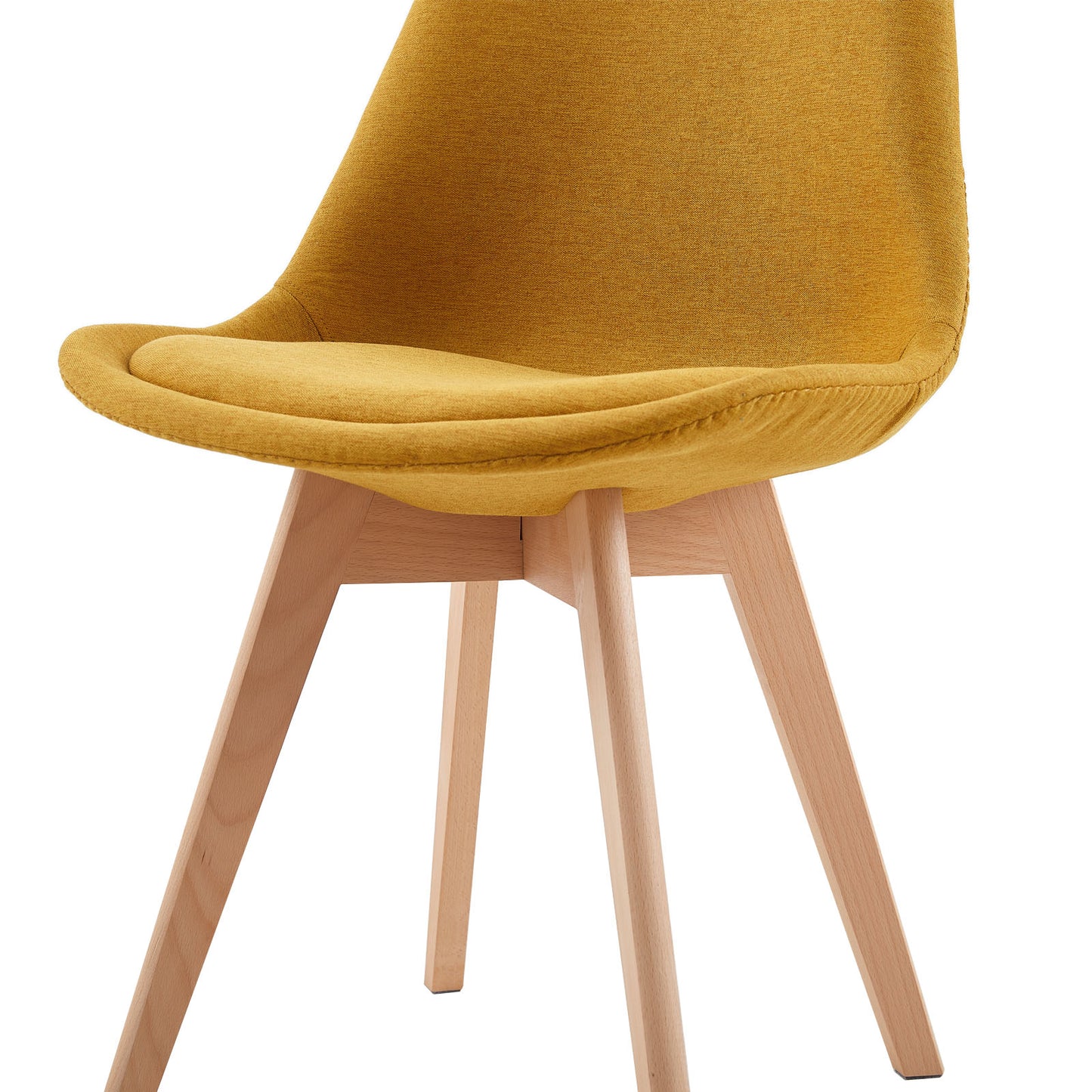 TULIP Dining Chair with Linen-Yellow