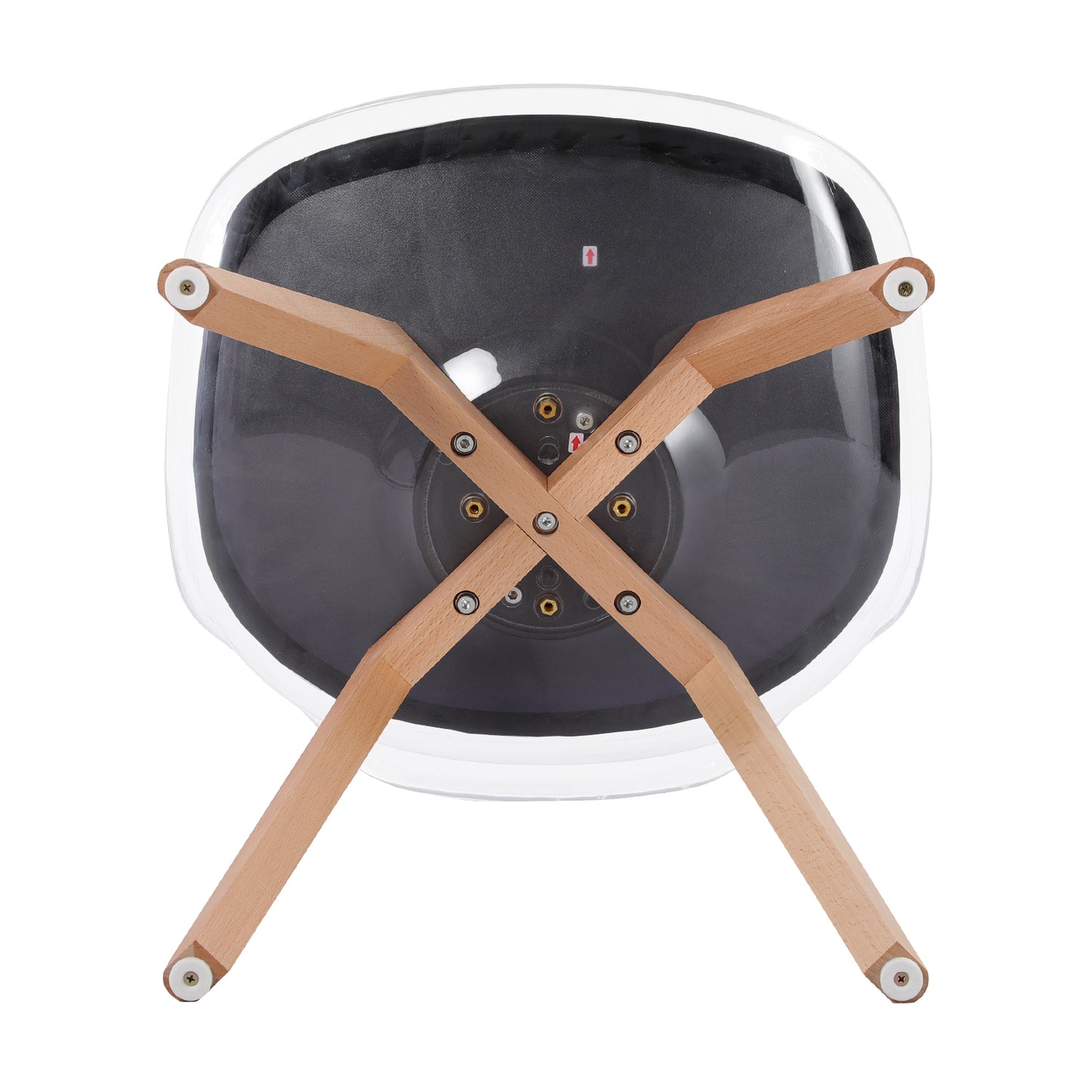 TULIP Dining Chair with Clear Back-Black