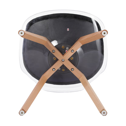 TULIP Dining Chair with Clear Back-Black