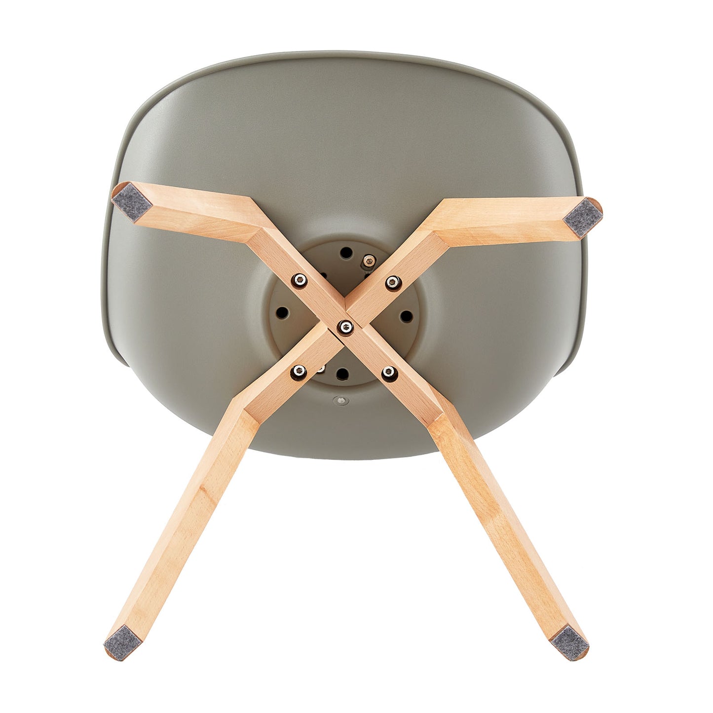 TULIP Dining Chair with Beech Legs - Gray/Camel