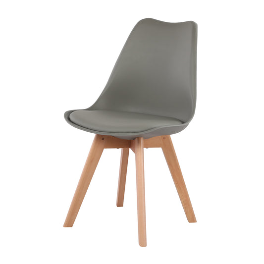 TULIP Dining Chair with Beech Legs - Gray