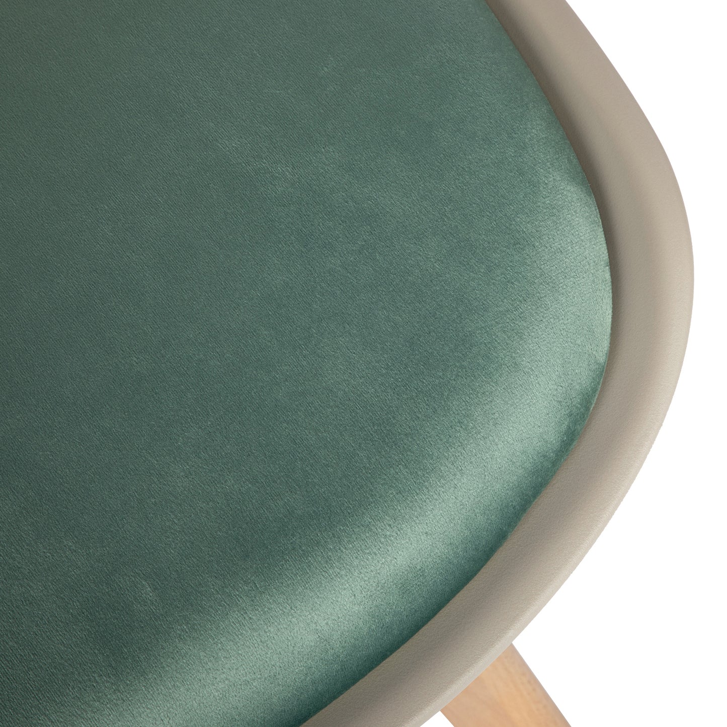 TULIP Dining Chair with Beech Legs - Kakhi/Cactus Velvet