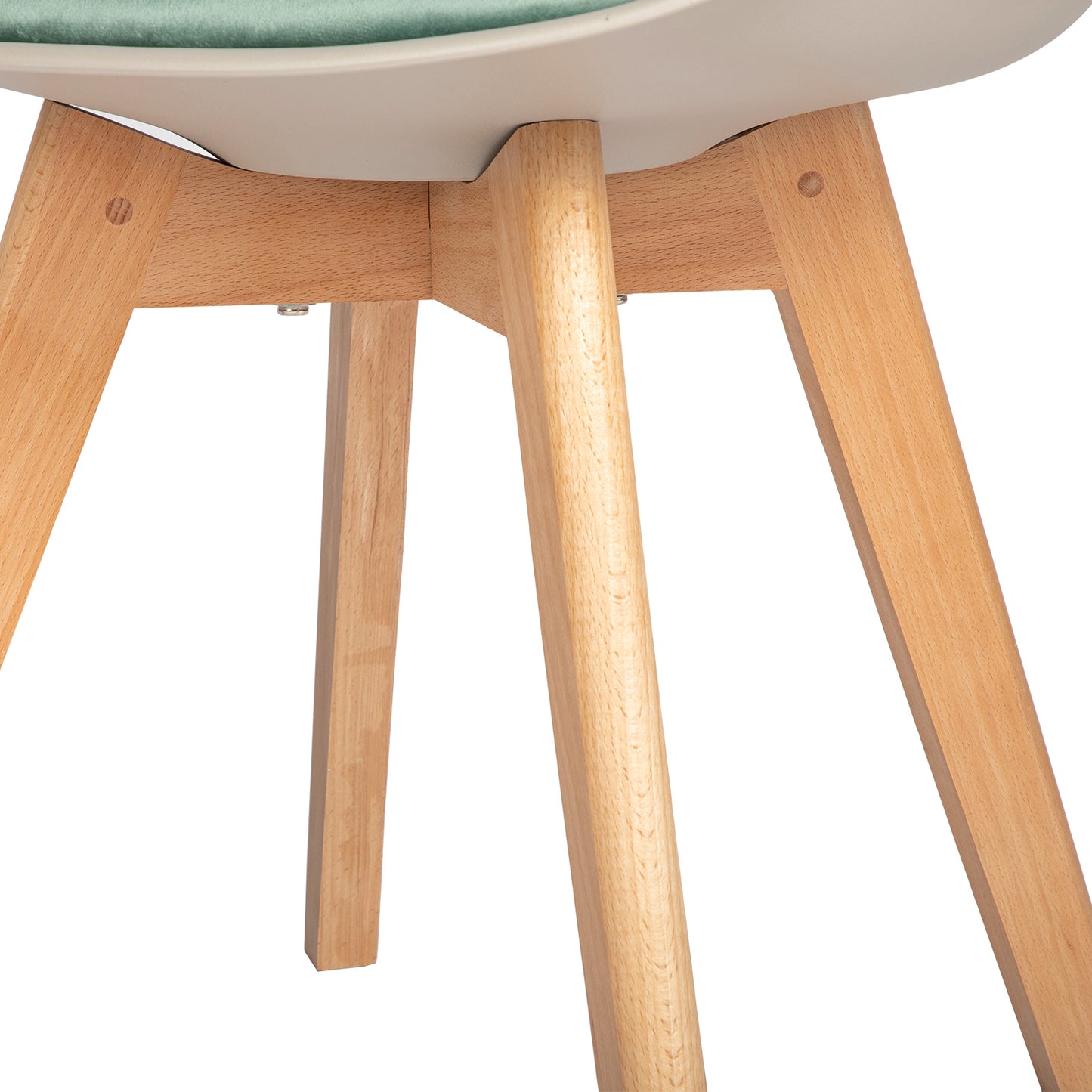 TULIP Dining Chair with Beech Legs - Kakhi/Cactus Velvet