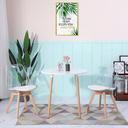 TULIP Dining Chair with Clear Back-White