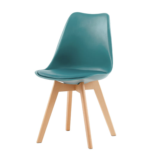 TULIP Dining Chair with Beech Legs - Dark Green