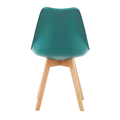 TULIP Dining Chair with Beech Legs - Dark Green