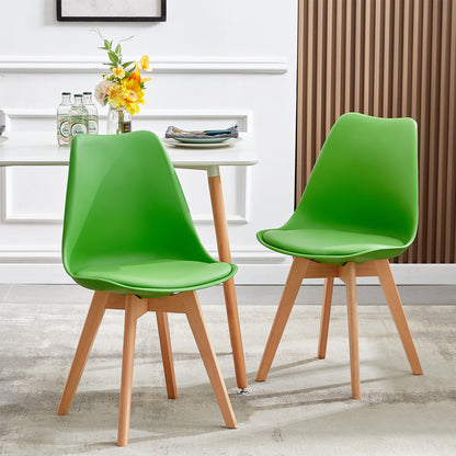TULIP Dining Chair with Beech Legs - Green
