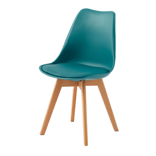 TULIP Dining Chair with Beech Legs - Lake Blue