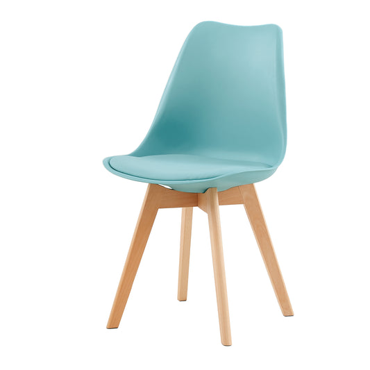 TULIP Dining Chair with Beech Legs - Light Blue