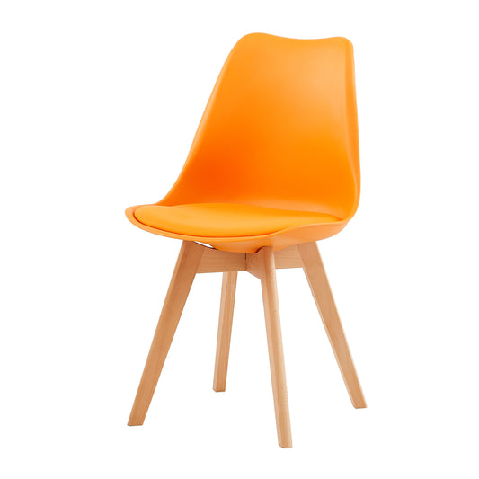 TULIP Dining Chair with Beech Legs - Orange