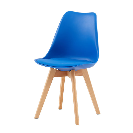 TULIP Dining Chair with Beech Legs - Royal Blue