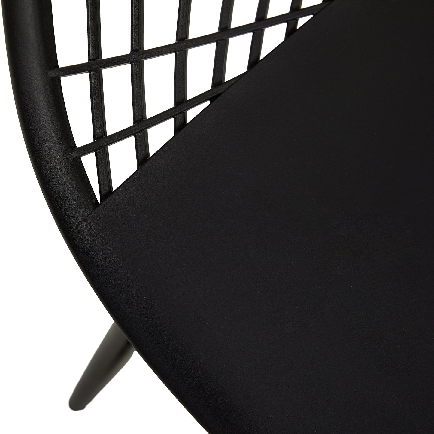 VERLOT Hollow Chair with Iron Legs - Black