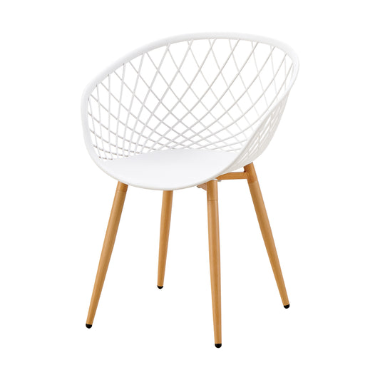 VERLOT Hollow Chair with Iron Legs - White