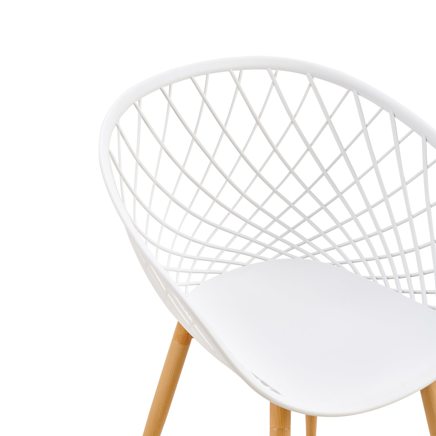 VERLOT Hollow Chair with Iron Legs - White