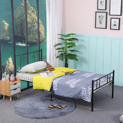 LOCARNO Single/Double Metal Bed 94 * 196 cm/143 * 196 cm - Black