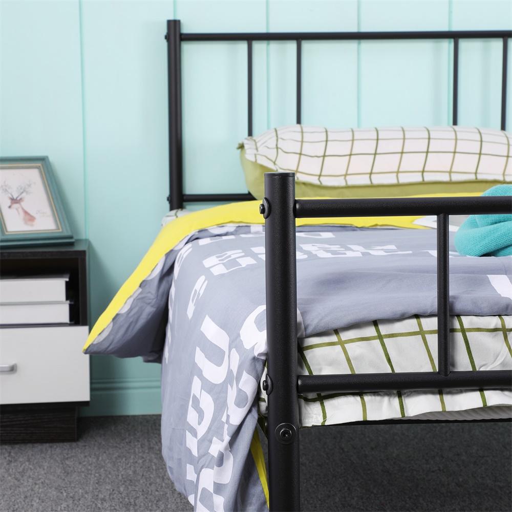 LOCARNO Single/Double Metal Bed 94 * 196 cm/143 * 196 cm - Black