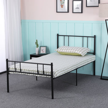 LOCARNO Single/Double Metal Bed 94 * 196 cm/143 * 196 cm - Black