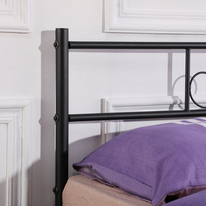 BORINI Heart-shaped Double Metal Bed 143 * 196 cm - Black