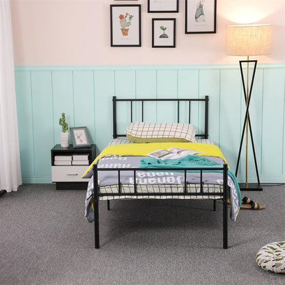 LOCARNO Single/Double Metal Bed 94 * 196 cm/143 * 196 cm - Black