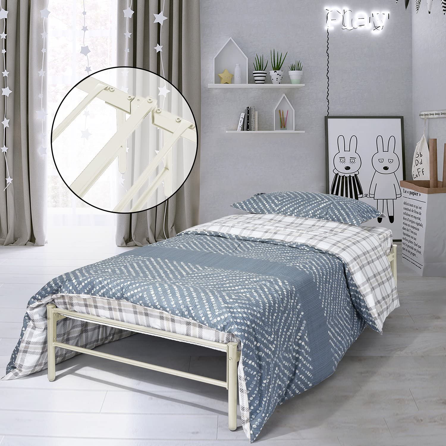 RUSSELL Single Metal Bed 94 * 196 cm - Black/White