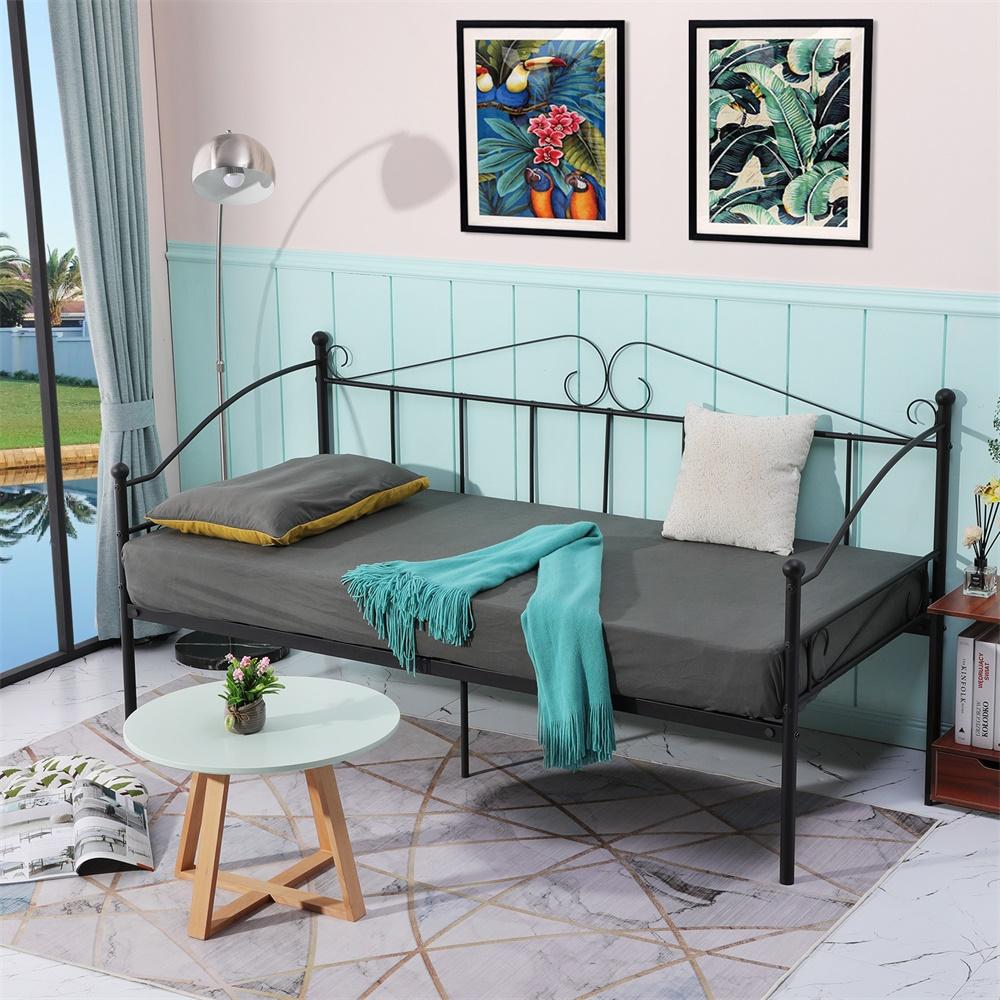 AVIO Metal Single Sofa Bed 94 * 198 cm - Black/White