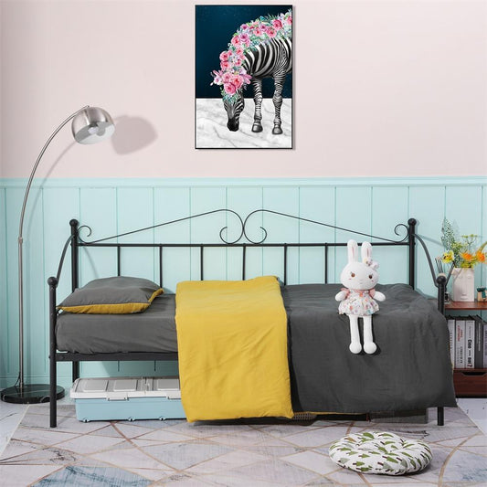 AVIO Metal Single Sofa Bed 94 * 198 cm - Black/White