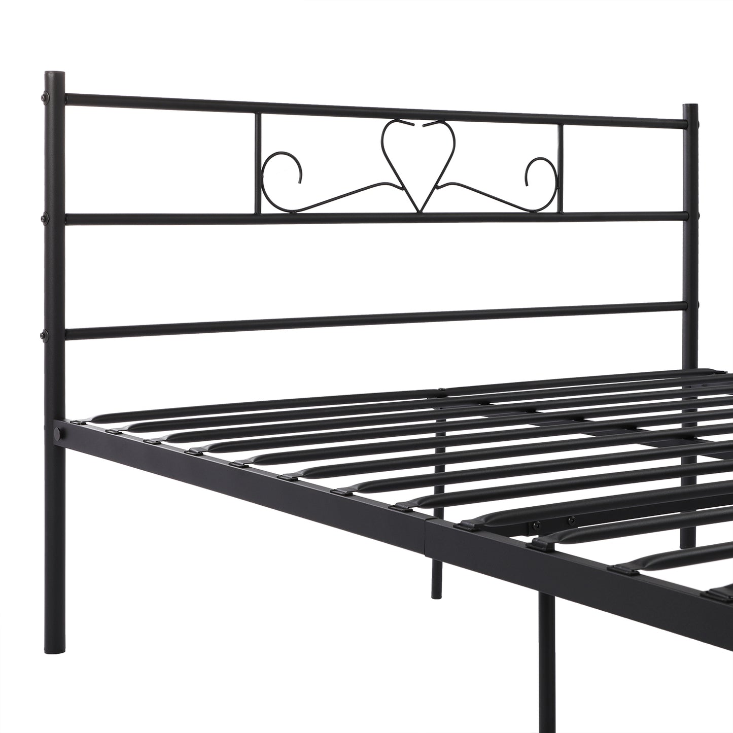 BORINI Heart-shaped Double Metal Bed 143 * 196 cm - Black