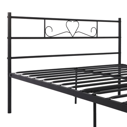 BORINI Heart-shaped Double Metal Bed 143 * 196 cm - Black