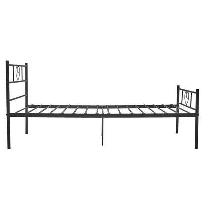 Heart-shaped Single/Double Metal Bed 94 * 196 cm/143 * 196 cm - Black