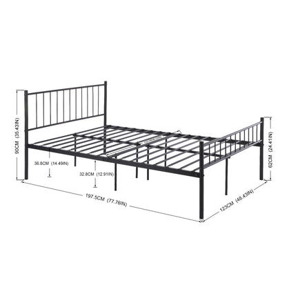KESSIE Single/Double Metal Bed 123 * 196 cm - Black