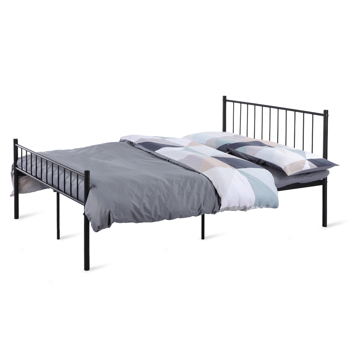 KESSIE Single/Double Metal Bed 93/123 * 196 cm - Black
