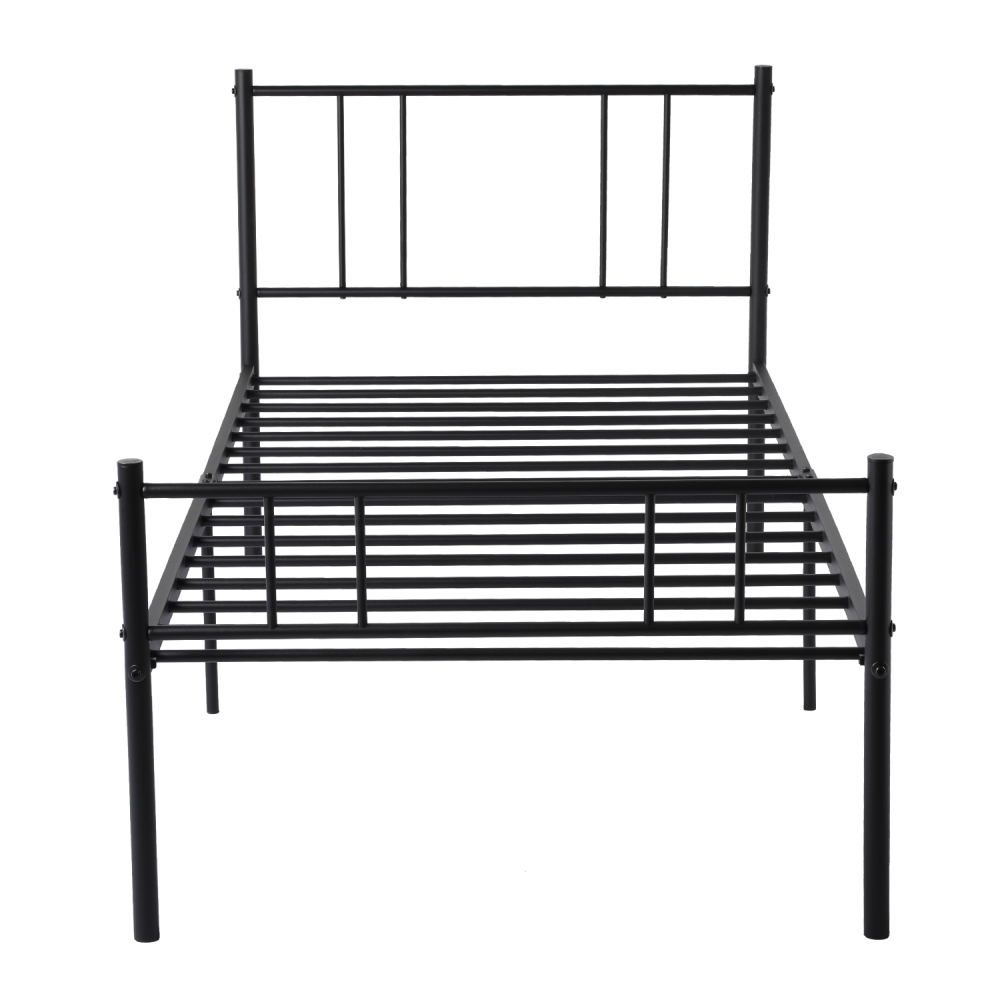 LOCARNO Single/Double Metal Bed 94 * 196 cm/143 * 196 cm - Black