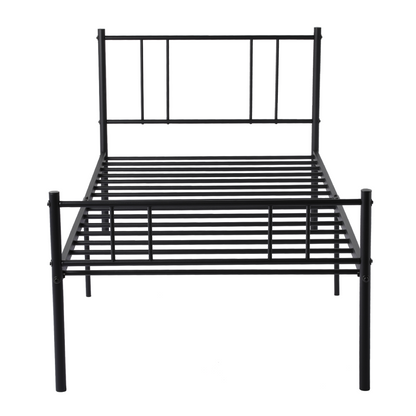 LOCARNO Single/Double Metal Bed 94 * 196 cm/143 * 196 cm - Black