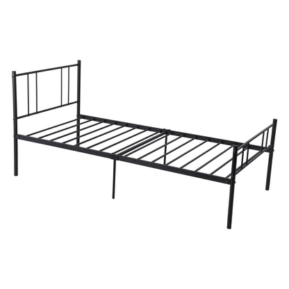 LOCARNO Single/Double Metal Bed 94 * 196 cm/143 * 196 cm - Black