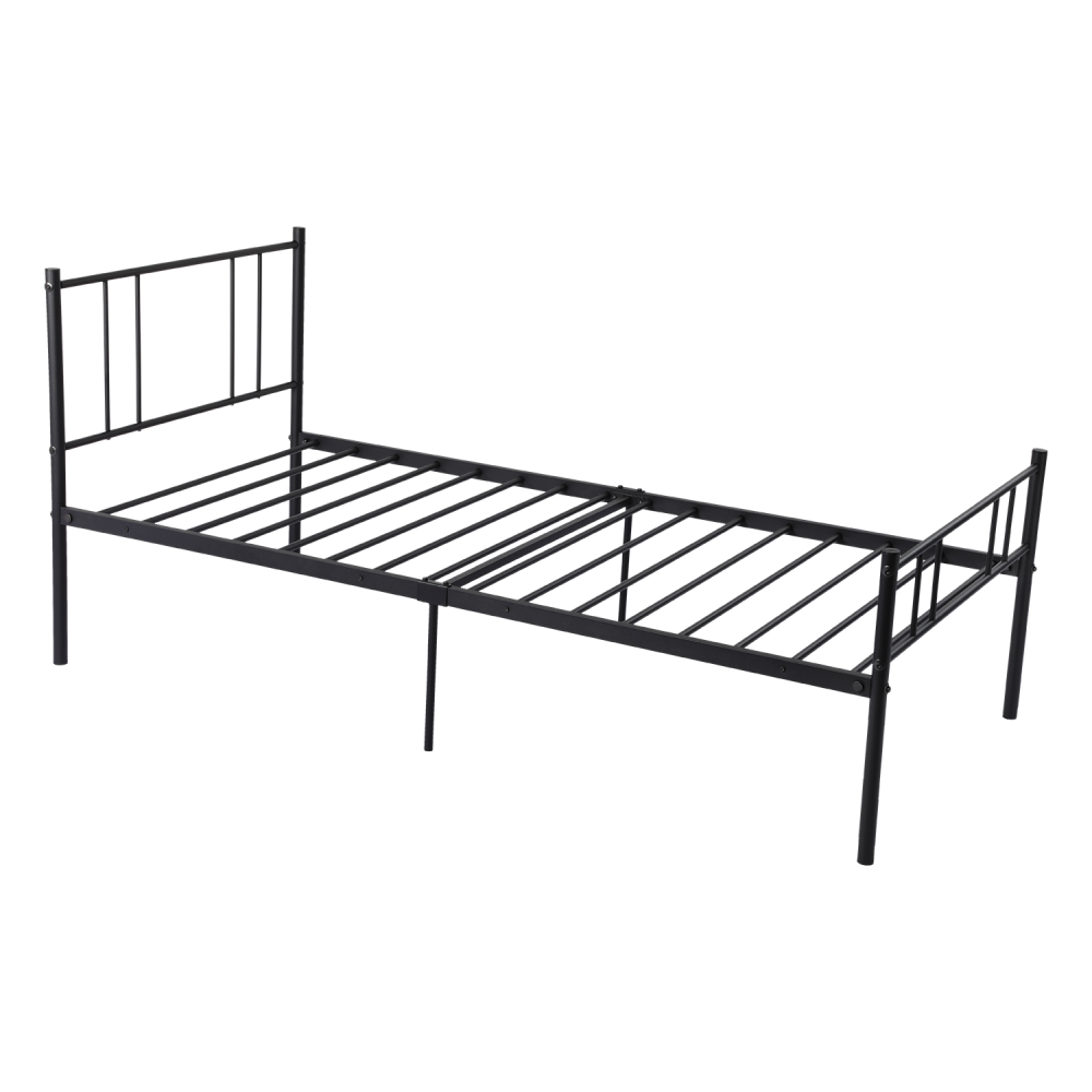 LOCARNO Single/Double Metal Bed 94 * 196 cm/143 * 196 cm - Black