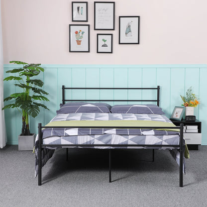 PRIMO Single/Double Metal Bed 94 * 196 cm/143 * 196 cm - Black/White