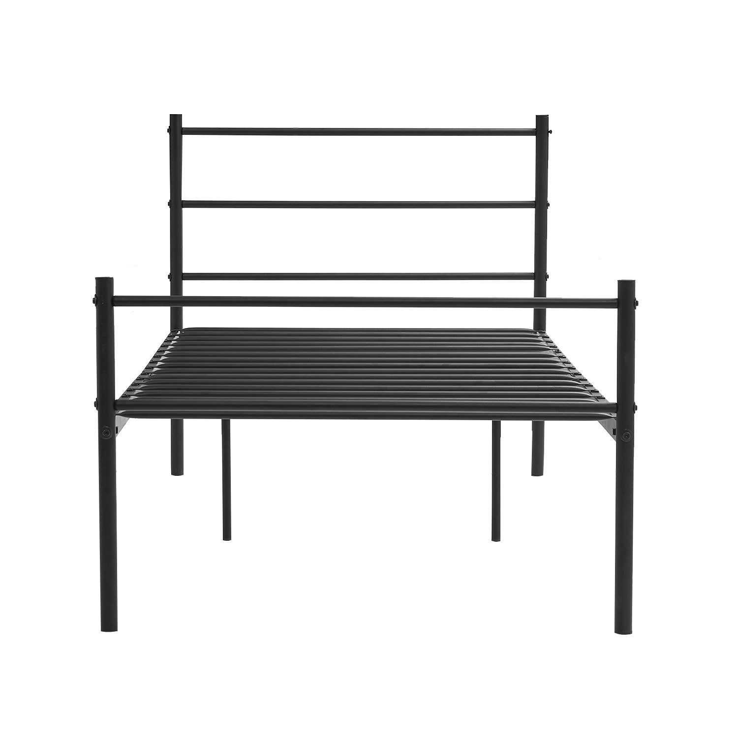 PRIMO Single/Double Metal Bed 94 * 196 cm/143 * 196 cm - Black/White