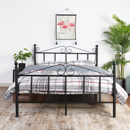 TIKI Single/Double Metal Bed 94 * 196 cm/143 * 196 cm - Black/White