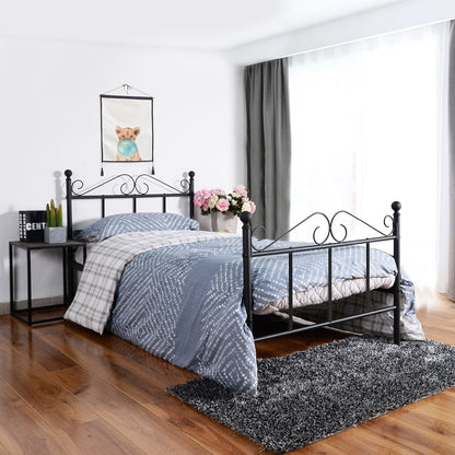 TIKI Single/Double Metal Bed 94 * 196 cm/143 * 196 cm - Black/White