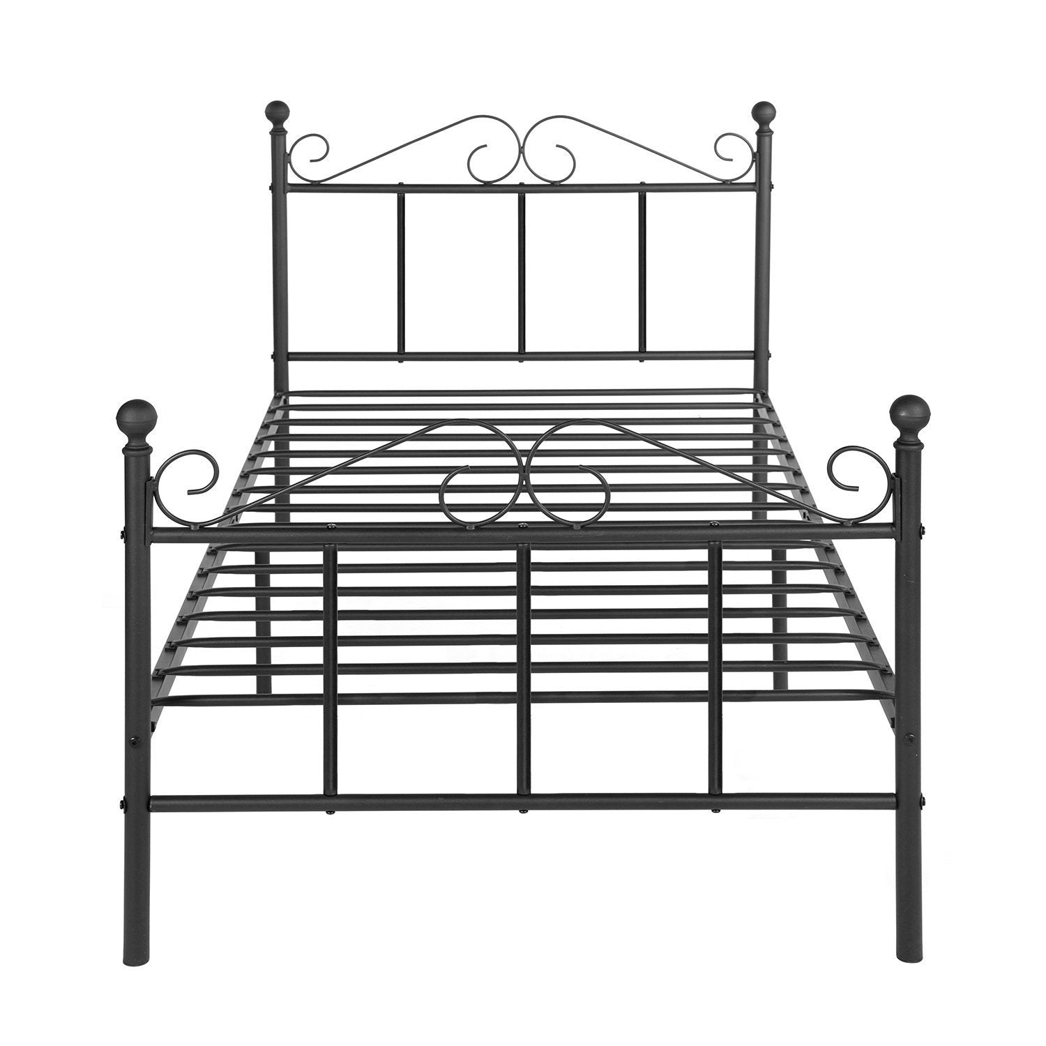 TIKI Single/Double Metal Bed 94 * 196 cm/143 * 196 cm - Black/White