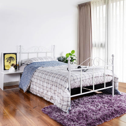 TIKI Single/Double Metal Bed 94 * 196 cm/143 * 196 cm - Black/White
